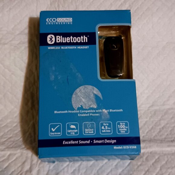 Wireless Bluetooth Headset Eco Sound Engineering Model ECO-V268 Black - Picture 1 of 13